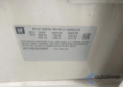 2014 Chevrolet Impala 1Ls from USA, damaged, VIN 2G11Y5SL3E9196037